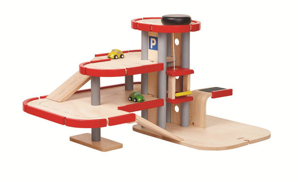 PlanToys Wooden Parking Garage β 3-Storey Eco Car Park Playset | Ages 3+ Wooden Toy PlanToys Default Title