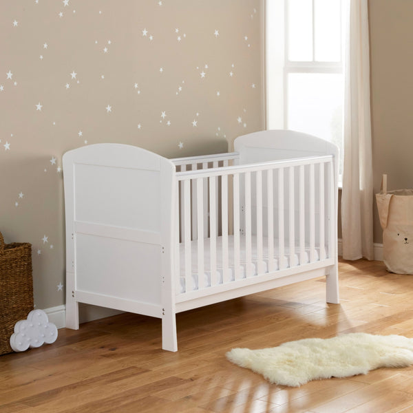 Babymore Aston 2 Piece Nursery Set | Drop Side Cot Bed & Chest Changer with Storage babymore