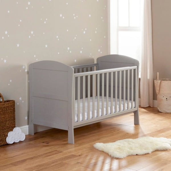 Babymore Aston 2 Piece Nursery Set | Drop Side Cot Bed & Chest Changer with Storage babymore