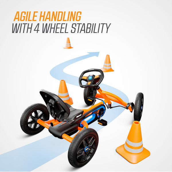 BERG Buddy B-Orange Go-Kart | Adjustable Seat & Smooth Ride | Ages 3-8 berg