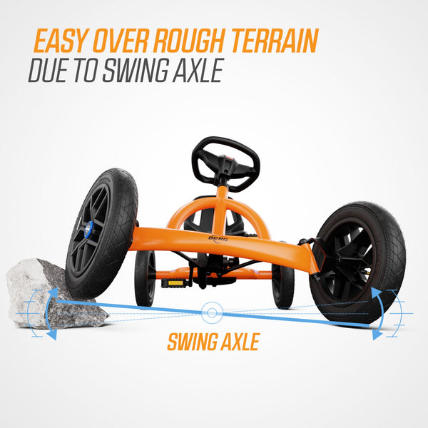 BERG Buddy B-Orange Go-Kart | Adjustable Seat & Smooth Ride | Ages 3-8 berg
