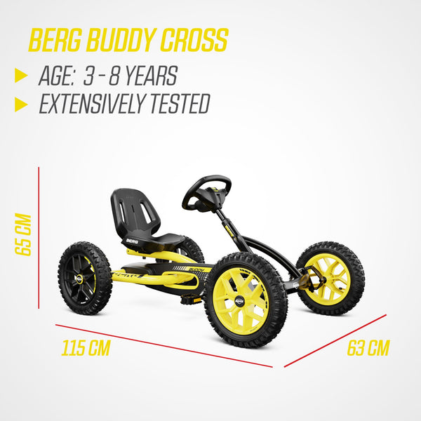 BERG Buddy Cross Go-Kart | Adjustable Seat & Off-Road Performance berg