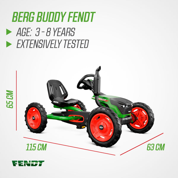 BERG Buddy Fendt Go-Kart | Adjustable Seat & Tractor-Inspired Design berg
