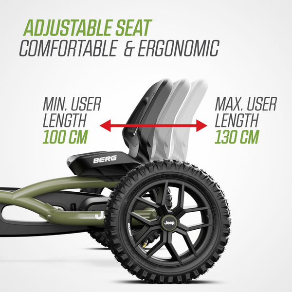 BERG Buddy Jeep® Wrangler Go-Kart | Adjustable Seat & Smooth Ride berg