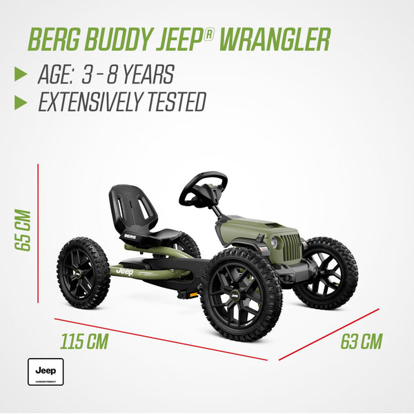 BERG Buddy Jeep® Wrangler Go-Kart | Adjustable Seat & Smooth Ride berg