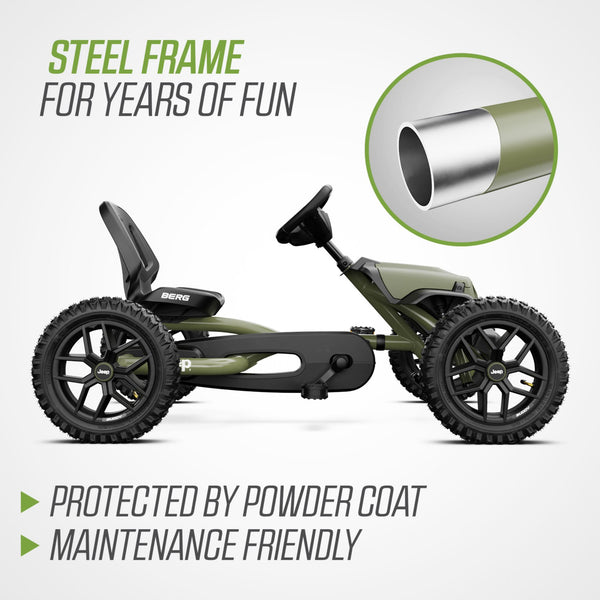 BERG Buddy Jeep® Wrangler Go-Kart | Adjustable Seat & Smooth Ride berg
