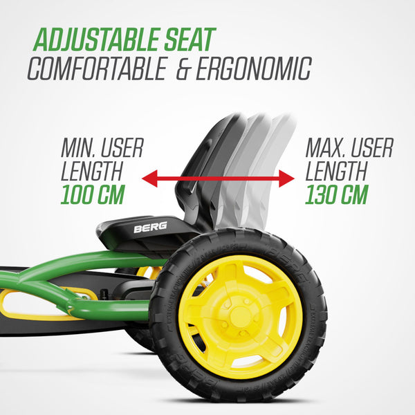 BERG Buddy John Deere Go-Kart | Adjustable Seat & Tractor-Inspired Design berg