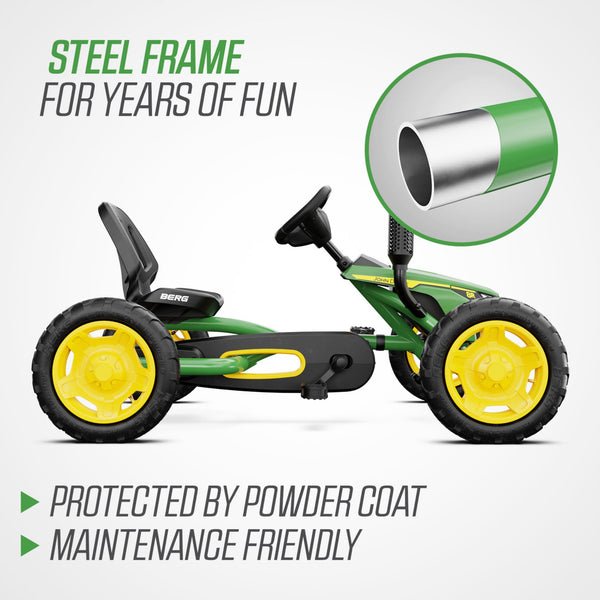 BERG Buddy John Deere Go-Kart | Adjustable Seat & Tractor-Inspired Design berg