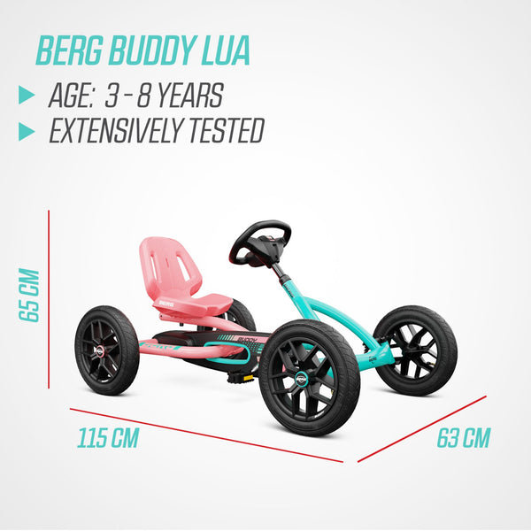 BERG Buddy Lua Go-Kart | Adjustable Seat & Smooth Ride for Kids | Ages 3-8 berg