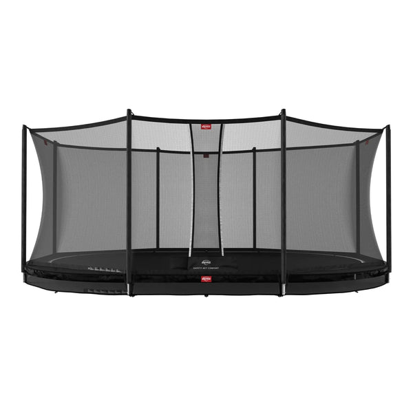 BERG Grand Favorit InGround 520 Trampoline | 17ft x 11ft Oval | Ages 3+ berg Black Comfort Net