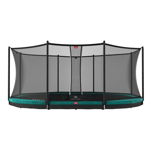 BERG Grand Favorit InGround 520 Trampoline | 17ft x 11ft Oval | Ages 3+ berg Green Comfort Net