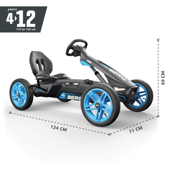 BERG Rally APX Blue Go-Kart | LED Lights & Racing Soundbox berg