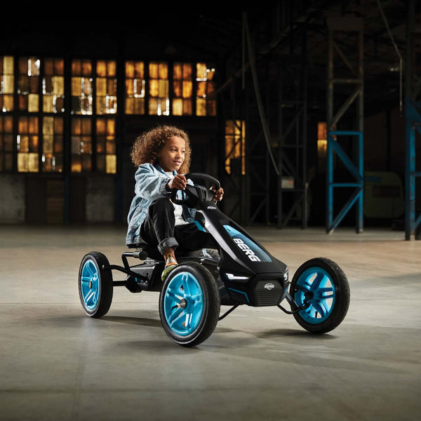 BERG Rally APX Blue Go-Kart | LED Lights & Racing Soundbox berg