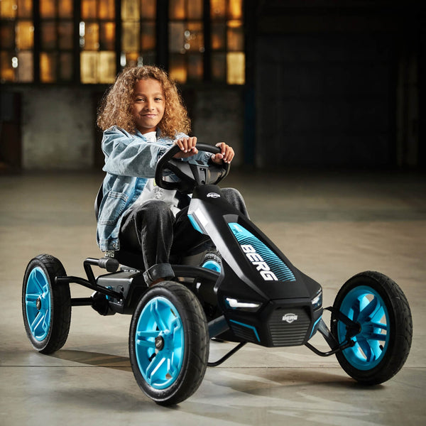 BERG Rally APX Blue Go-Kart | LED Lights & Racing Soundbox berg