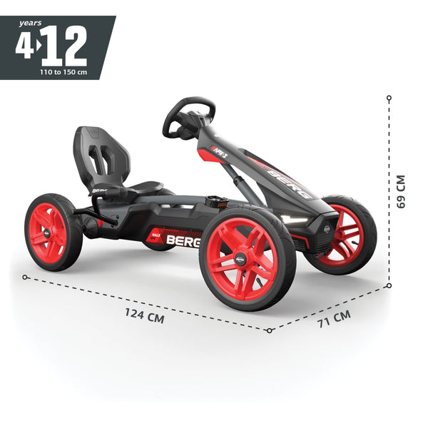 BERG Rally APX Red 3 Gears | Go-Kart with LED Lights & Soundbox berg