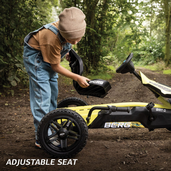 BERG Rally DRT Yellow 3 Gears | Off-Road Go-Kart with Soundbox & Springs berg