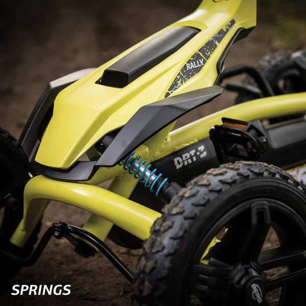 BERG Rally DRT Yellow 3 Gears | Off-Road Go-Kart with Soundbox & Springs berg