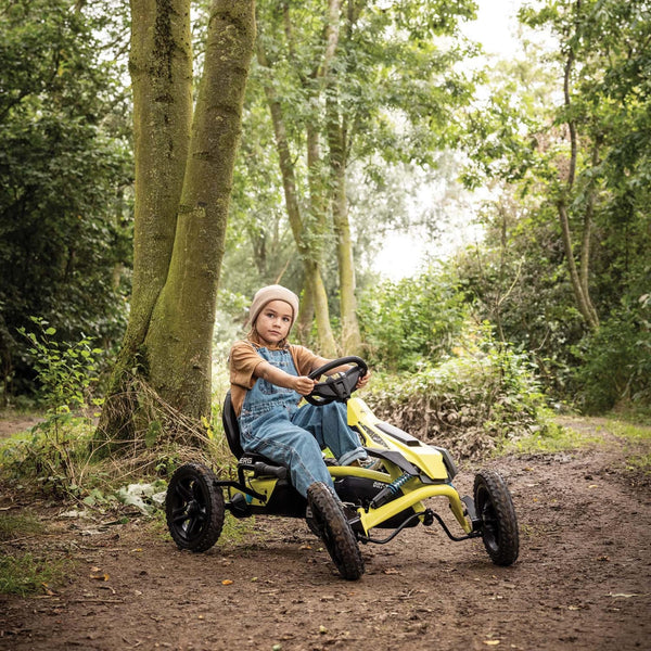 BERG Rally DRT Yellow 3 Gears | Off-Road Go-Kart with Soundbox & Springs berg