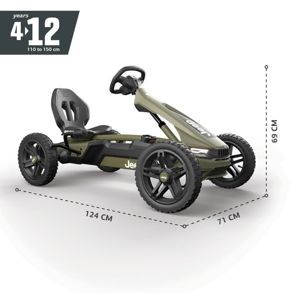 BERG Rally Jeep® Cherokee Go-Kart | LED Lights, Soundbox & Off-Road Springs berg