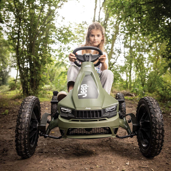 BERG Rally Jeep® Cherokee Go-Kart | LED Lights, Soundbox & Off-Road Springs berg
