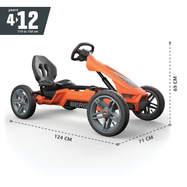 BERG Rally NRG Orange Go-Kart | Smooth Ride with Adjustable Seat berg