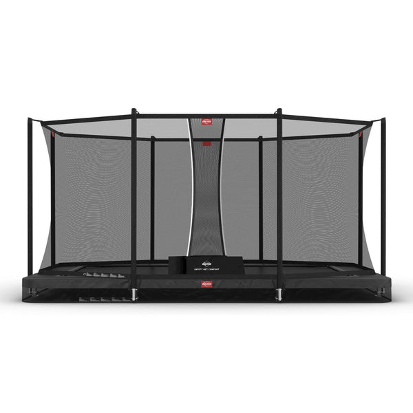 BERG Ultim Favorit InGround 410 Trampoline | 13ft x 8ft Rectangle | Ages 6+ berg Anthracite Grey Comfort Net