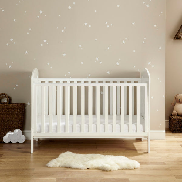 Babymore Aston Drop Side Cot Bed | Stylish & Practical Convertible Bed babymore White