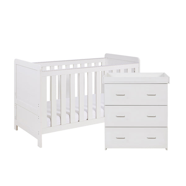 Babymore Caro 2 Piece Nursery Furniture Set | Cot Bed & Chest Changer babymore