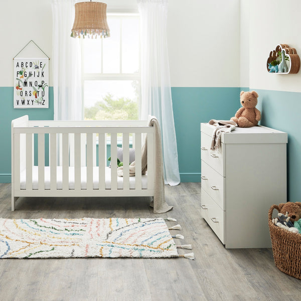 Babymore Caro 2 Piece Nursery Furniture Set | Cot Bed & Chest Changer babymore
