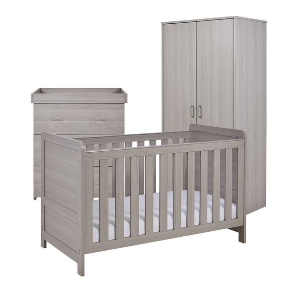 Babymore Caro 3 Piece Nursery Furniture Set | Cot Bed, Changer & Wardrobe babymore