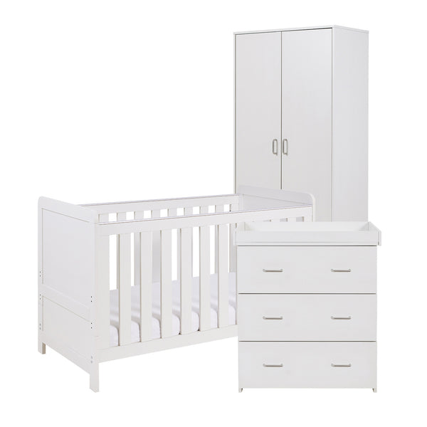 Babymore Caro 3 Piece Nursery Furniture Set | Cot Bed, Changer & Wardrobe babymore
