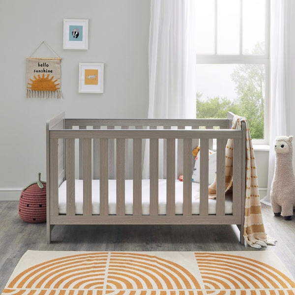 Babymore Caro Cot Bed - White or Grey Wash | Stylish & Versatile Cot Bed for Modern Nurseries babymore