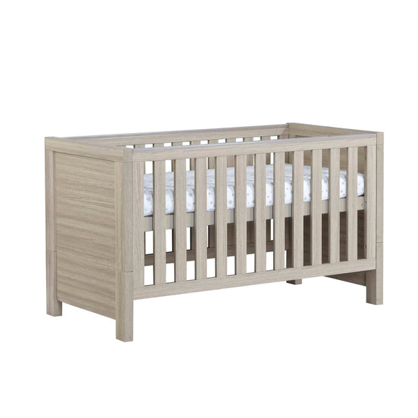 Babymore Luno Cot Bed with Optional Drawer | Modern, Stylish & Convertible | Newborn - 5 Years babymore No Drawer Oak