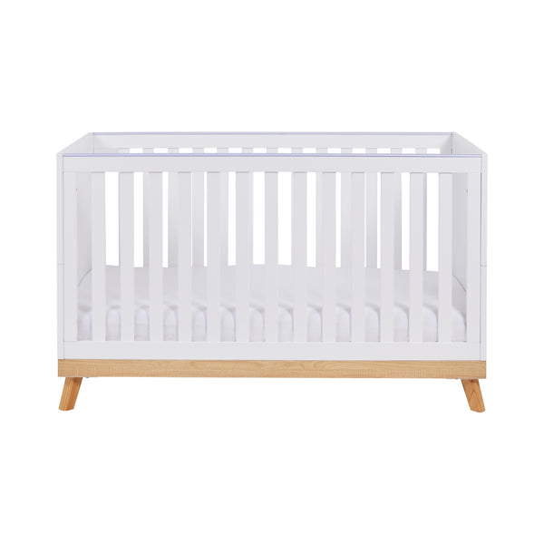 Babymore Mona Cot Bed – Stylish Scandi-Inspired Cot Bed from Birth to Toddler Years babymore White