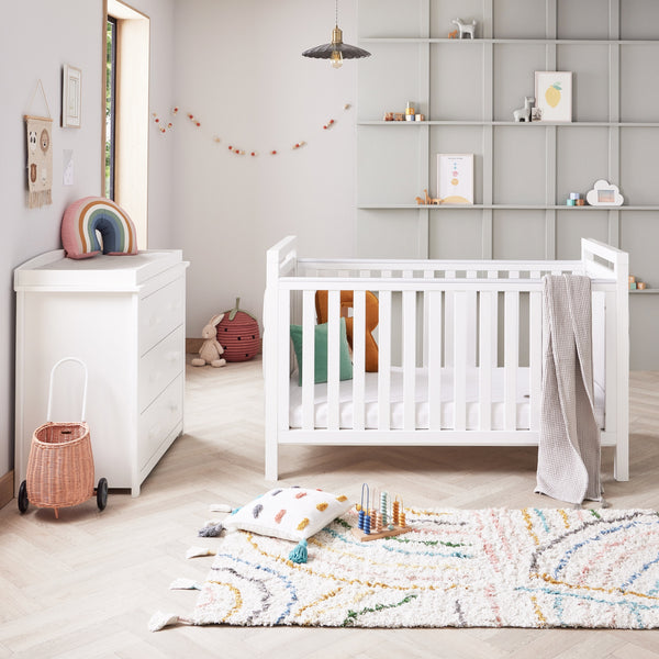Babymore Velvet Deluxe 2 Piece Nursery Furniture Set | Velvet Cot Bed & Chest Changer babymore