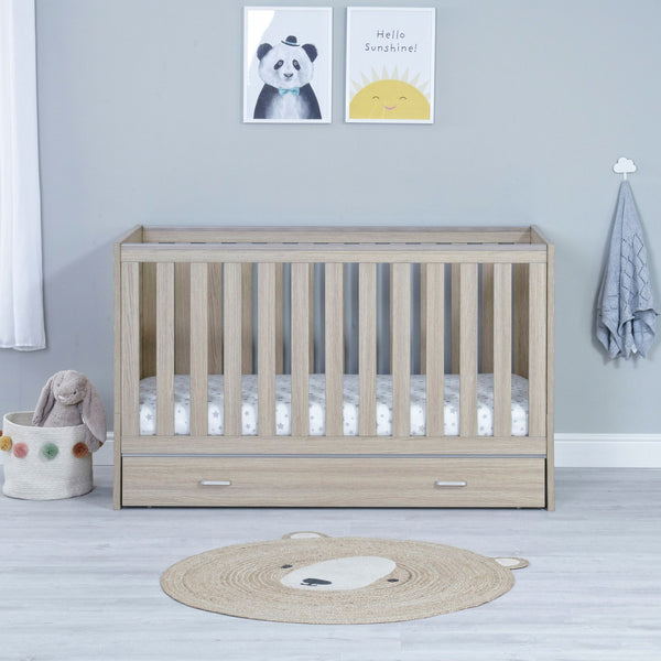 Babymore Veni Cot Bed with Optional Drawer | Modern & Practical Cot Bed with Storage | 0-5 Years babymore