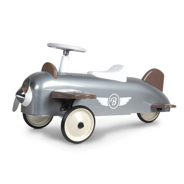 Baghera Speedster Aeroplane Ride-On – Vintage Metal Plane Toy | Ages 1+ baghera