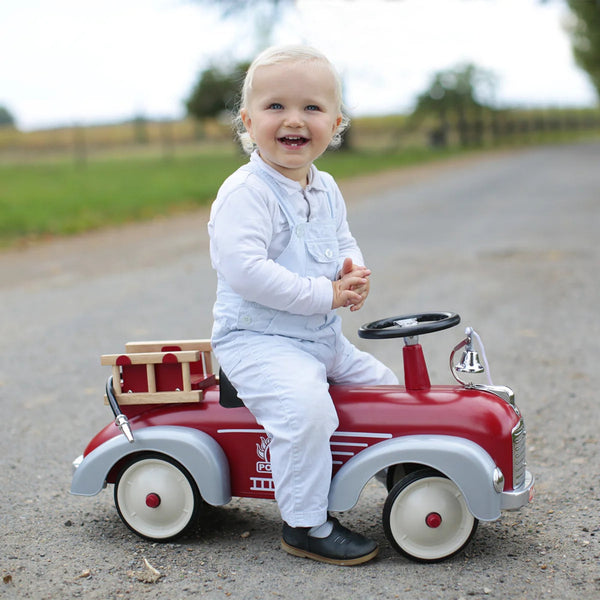 Baghera Speedster Fire Engine Ride-On – Vintage Fire Truck Toy | Ages 1+ baghera