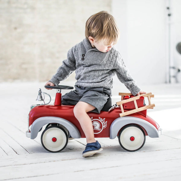 Baghera Speedster Fire Engine Ride-On – Vintage Fire Truck Toy | Ages 1+ baghera