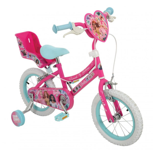 Barbie 14" Kids Bike – With Stabilisers, Doll Carrier & Tassels | Ages 3+ barbie