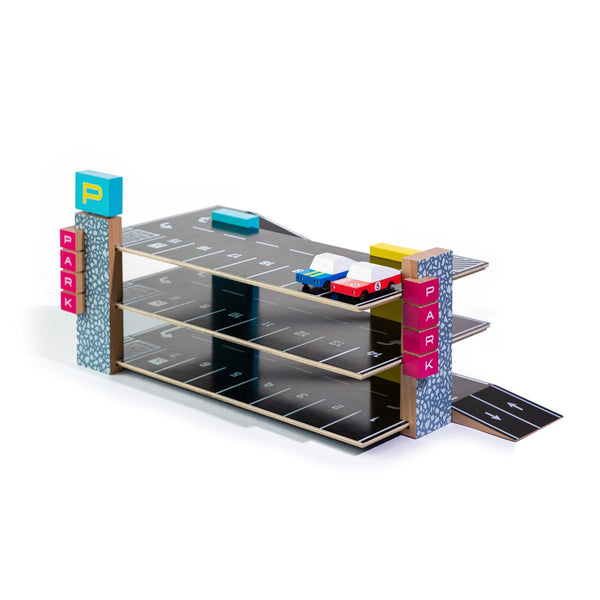 Candylab Magnetic Parking Garage – Solid Wood Organiser for CANDYCAR® | Ages 3+ Wooden Toy Candylab