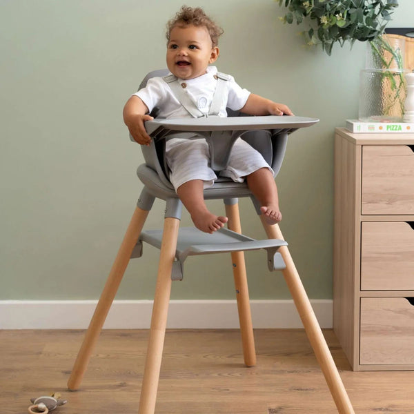 Clair de Lune 6-in-1 High Chair – Versatile, Adjustable & Easy to Clean | Ages 4M-6Y clair de lune Grey/Natural