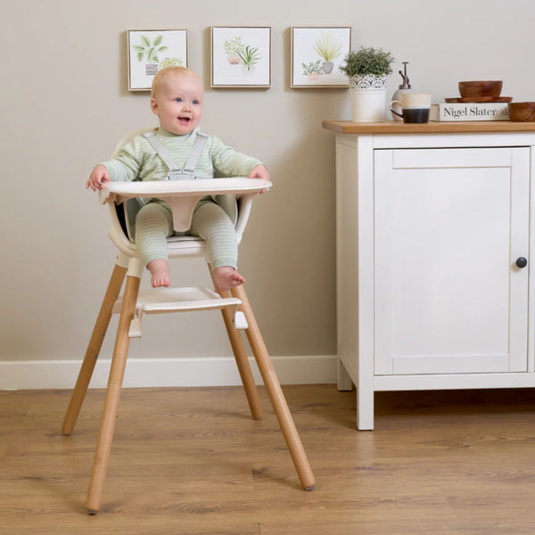 Clair de Lune 6-in-1 High Chair – Versatile, Adjustable & Easy to Clean | Ages 4M-6Y clair de lune White/Natural