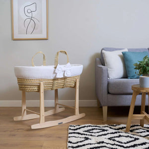 Clair de Lune 80th Anniversary Chelsea Palm Moses Basket β Limited Edition | Ages 0-9M clair de luneΒ