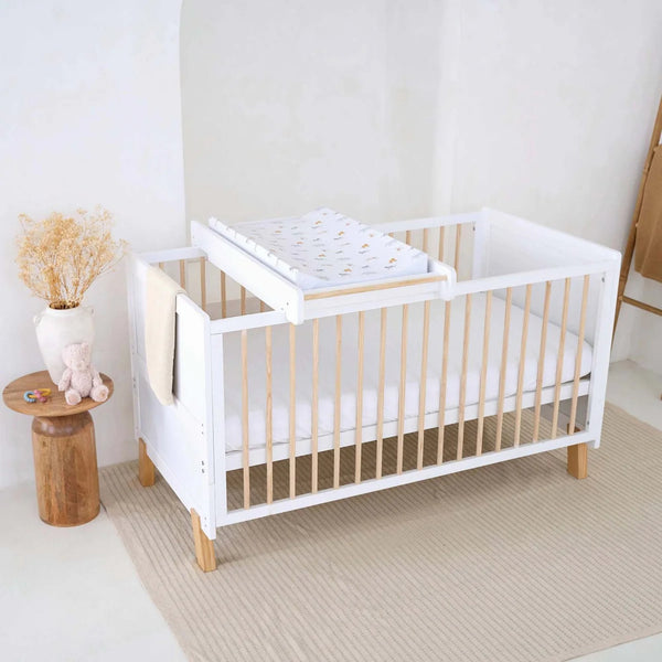 Clair de Lune Essentials Cot Bed | Affordable, Durable & Converts to Toddler Bed clair de lune Add Cot Top Changer Without Mattress