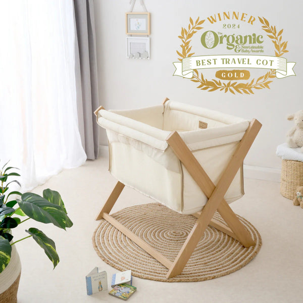 Clair de Lune Organic Folding Crib – Eco-Friendly & Travel-Friendly Sleep for Newborns | Ages 0-9M clair de lune