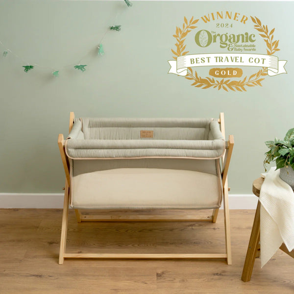 Clair de Lune Organic Folding Crib – Eco-Friendly & Travel-Friendly Sleep for Newborns | Ages 0-9M clair de lune