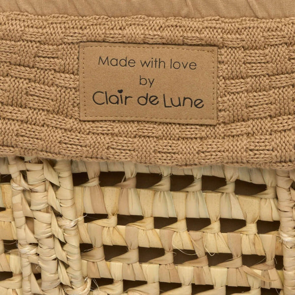 Clair de Lune Organic Knitted Palm Moses Basket – Sustainable & Breathable | Ages 0-9M clair de lune