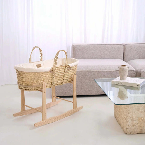 Clair de Lune Organic Palm Moses Basket | Sustainable & Breathable | Ages 0-9M clair de lune