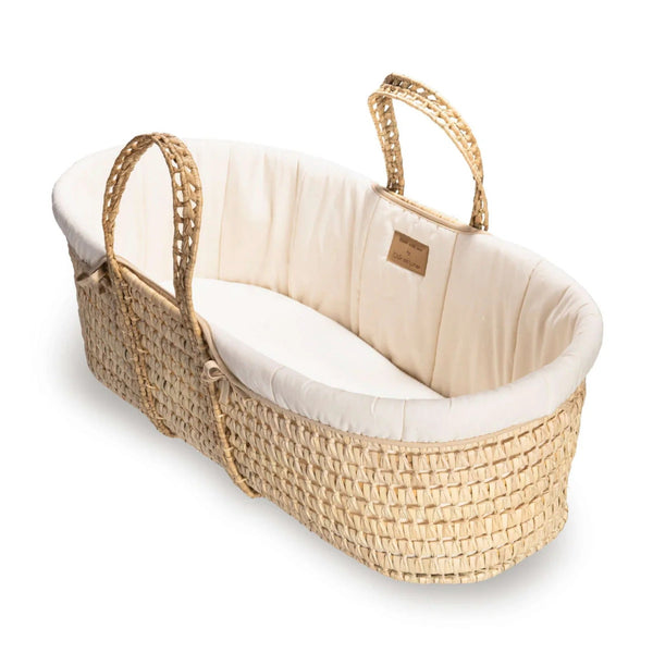 Clair de Lune Organic Palm Moses Basket | Sustainable & Breathable | Ages 0-9M clair de lune Natural Cream Basket Only